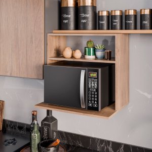 Armário Aéreo Suporte para Microondas com Nicho Luara Freijó
