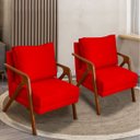 Ver imagem 2 de Kit 2 Poltrona Decorativa para Sala Recepção Consultório Reforçada em Madeira Maciça Shine Suede