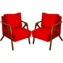 Ver imagem 1 de Kit 2 Poltrona Decorativa para Sala Recepção Consultório Reforçada em Madeira Maciça Shine Suede