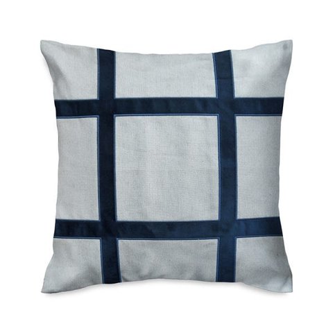 Capa de almofada VivaIN bordada geométrica azul