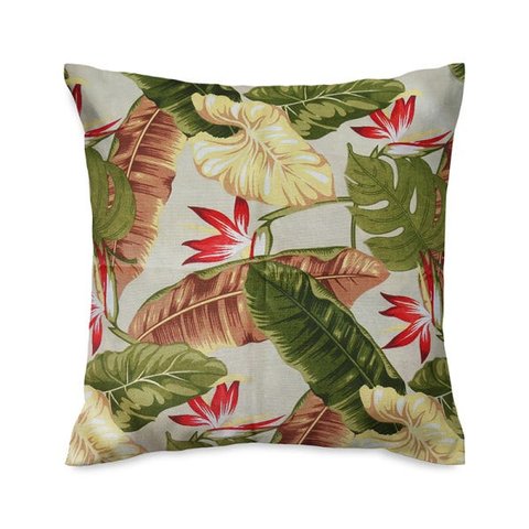 Capa de almofada VivaIN aquablock bege com flores vermelhas