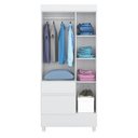 Ver imagem 5 de Cômoda Astral e Guarda Roupa Solteiro Wind Branco Flex - Demóbile