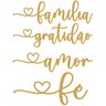 15 kits Escrita 8cm - Cru- MDF- Amor,Familia,Fé e Gratidão - 1