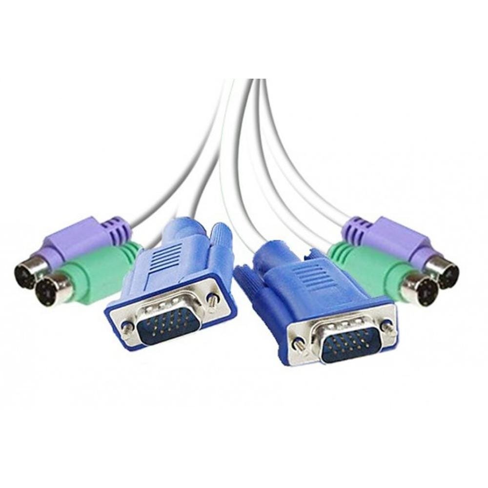 Cabo Kvm 02 Ps2 M 01 Hdb15 M Para 02 Ps2 M 1 Hdb15 M - 1