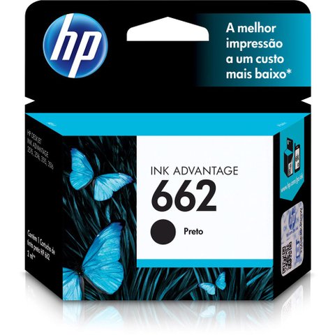 Cartucho de Tinta HP 662 Preto - CZ103AB - HP
