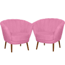 Ver imagem 1 de Kit 02 Poltrona Pétala Flor Decorativa Suede Rosê