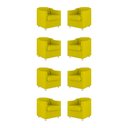 Ver imagem 1 de Kit 08 Poltronas Tilla Consultório Recepção Sala Suede Cor:amarelo