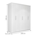Ver imagem 3 de Guarda-Roupa Roupeiro Casal Turquia Seis Portas Branco