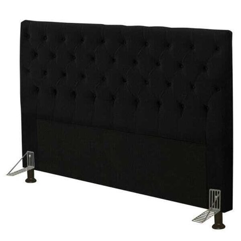 Cabeceira Cama Box Casal Queen 160cm Cristal Suede Preto - JS Móveis