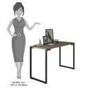 Ver imagem 5 de Kit 2 Mesas para Computador Escrivaninha 120cm Estilo Industrial New Port F02 Castanho - Mpozenato