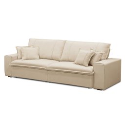 Sofá 3 Lugares Retrátil e Reclinável 210 cm Breno - Bege - 2