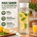 Ver imagem 3 de Jarra de Vidro 1 Litro com Tampa e Alça Garrafa para Água Suco Geladeira Decorada Multiuso