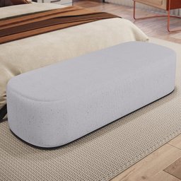 Puff Decorativo Orgânico para Living Quarto 195cm Doha W01 Linho Cinza - Lyam Decor - 2 Puff Decorativo Orgânico para Living Quarto 195cm Doha W01 Linho Cinza - Lyam Decor - 2