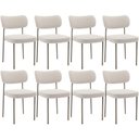 Ver imagem 1 de Kit 08 Cadeiras Estofadas para Sala de Jantar Melina Base Arena L02 Bouclê Cru - Lyam Decor
