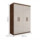 Ver imagem 3 de Guarda-Roupa Roupeiro Casal Flórida Quatro Portas Malbec Off-White