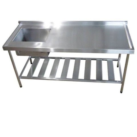 Pia Aço Inox Industrial 120x60x90 Cm Cuba Esquerda Nortinox