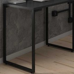 Mesa para Computador Escrivaninha 120cm Estilo Industrial New Port F02 Preto - Mpozenato - 1