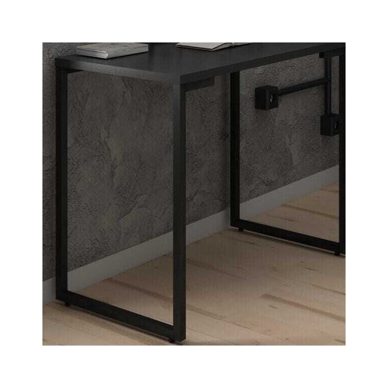 Mesa para Computador Escrivaninha 120cm Estilo Industrial New Port F02 Preto - Mpozenato
