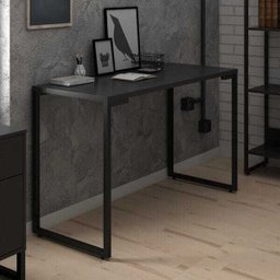 Mesa para Computador Escrivaninha 120cm Estilo Industrial New Port F02 Preto - Mpozenato - 2