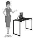 Ver imagem 4 de Mesa para Computador Escrivaninha 120cm Estilo Industrial New Port F02 Preto - Mpozenato