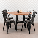 Ver imagem 7 de Kit 6 Cadeiras de Jantar Tolix Iron Aço Reforçado Empilhável Garden Life Cor Preto