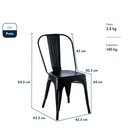 Ver imagem 4 de Kit 6 Cadeiras de Jantar Tolix Iron Aço Reforçado Empilhável Garden Life Cor Preto