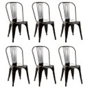 Ver imagem 1 de Kit 6 Cadeiras de Jantar Tolix Iron Aço Reforçado Empilhável Garden Life Cor Preto