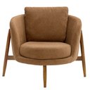 Ver imagem 6 de Poltrona Sala de Estar Austin Base Madeira Castanho Bouclé Terracota - Nexta Casa