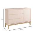 Ver mais imagens de Quarto de Bebê 3 Portas New Classic Rosa com Pés Madeira Natural e Colchão Gazin - Reller