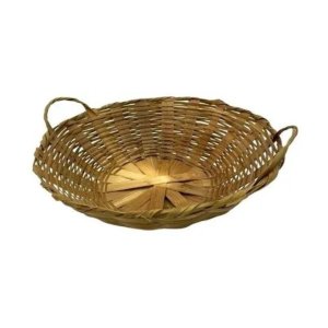 Cesta de Bambu Grande com Alça Fruteira Decoração