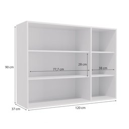 Armário de Cozinha Aéreo 120cm 3 Portas com Vidro G767 Maxxi Kappesberg - Branco - 2