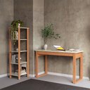 Ver imagem 1 de Mesa Escrivaninha C/ Estante Industrial Dalla Costa 100% Mdf Cor:off White com Freijó