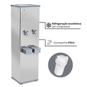 Ver imagem 4 de Bebedouro de Agua Industrial Coluna Filtro Inox com Agua Gelada 25 Litros Libell Torneira Lic025 110