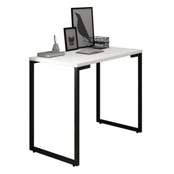 Mesa para Computador Escrivaninha 90cm Estilo Industrial New Port F02 Branco - Mpozenato - 2