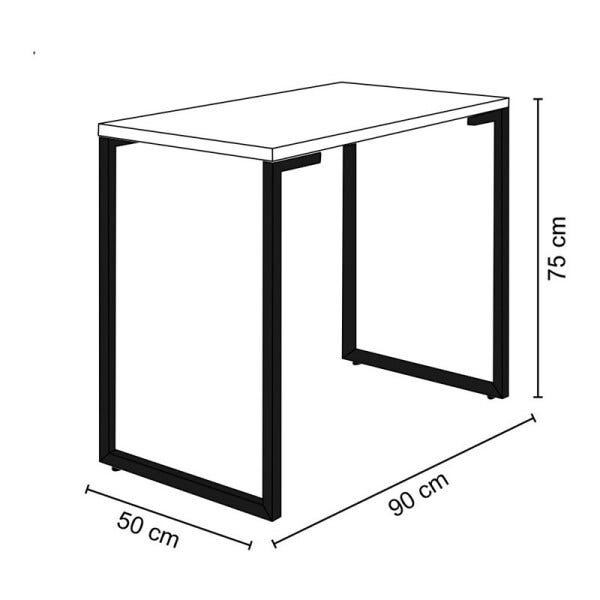 Mesa para Computador Escrivaninha 90cm Estilo Industrial New Port F02 Branco - Mpozenato - 3