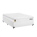 Ver imagem 1 de Cama Box Viúva Couro Branco + Colchão Life D33 Pillow Top Branco - 61x128x188cm - e-Shop Casa