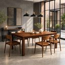 Ver imagem 4 de Mesa de Jantar 6 Lugares Retangular 180cm Madeira Maciça Dunia F06 Rústico Escuro - Lyam Decor