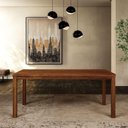 Ver imagem 1 de Mesa de Jantar 6 Lugares Retangular 180cm Madeira Maciça Dunia F06 Rústico Escuro - Lyam Decor
