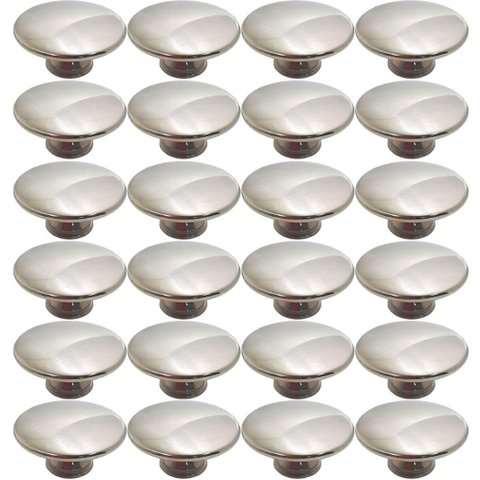 Kit 24 Puxadores de Móveis 200 Tucson Pontos Níquel Escovados Armários e Gavetas