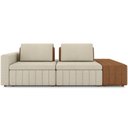 Ver imagem 5 de Sofá Ilha com Puff para Sala Living 285cm Amber M03 Linho Cru Couríssimo Whisky - Lyam Decor