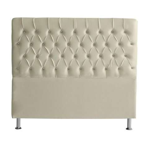 Cabeceira de Cama Box Estrela King 195 Cm Suede Botão Cristal Porcelana do Lar Móveis e Decoraçã