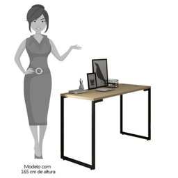 Mesa para Computador Escrivaninha 120cm Estilo Industrial New Port F02 Nature - Mpozenato - 4