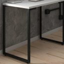 Ver imagem 2 de Mesa Escritório 120cm Estilo Industrial New Port Z34 Branco - Mpozenato