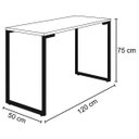 Ver imagem 3 de Mesa Escritório 120cm Estilo Industrial New Port Z34 Branco - Mpozenato