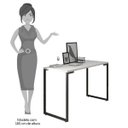 Ver imagem 4 de Mesa Escritório 120cm Estilo Industrial New Port Z34 Branco - Mpozenato