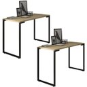Ver imagem 1 de Kit 2 Mesas para Computador Escrivaninha 120cm Estilo Industrial New Port F02 Nature - Mpozenato