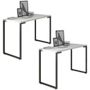 Ver imagem 1 de Kit 2 Mesas para Computador Escrivaninha 120cm Estilo Industrial New Port F02 Branco - Mpozenato