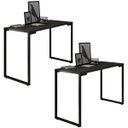 Ver imagem 1 de Kit 2 Mesas para Computador Escrivaninha 120cm Estilo Industrial New Port F02 Preto - Mpozenato