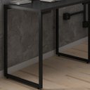 Ver imagem 3 de Kit 2 Mesas para Computador Escrivaninha 120cm Estilo Industrial New Port F02 Preto - Mpozenato