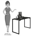 Ver imagem 5 de Kit 2 Mesas para Computador Escrivaninha 120cm Estilo Industrial New Port F02 Preto - Mpozenato